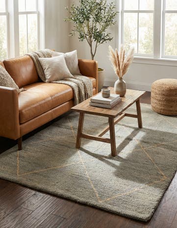 4' 5 x 6' 6 Hand Knotted Moroccan Wool Rug