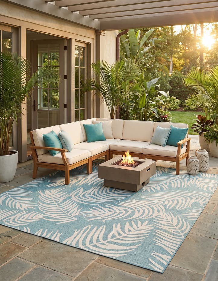13' x 13' Easy-Clean Botanical Indoor / Outd...