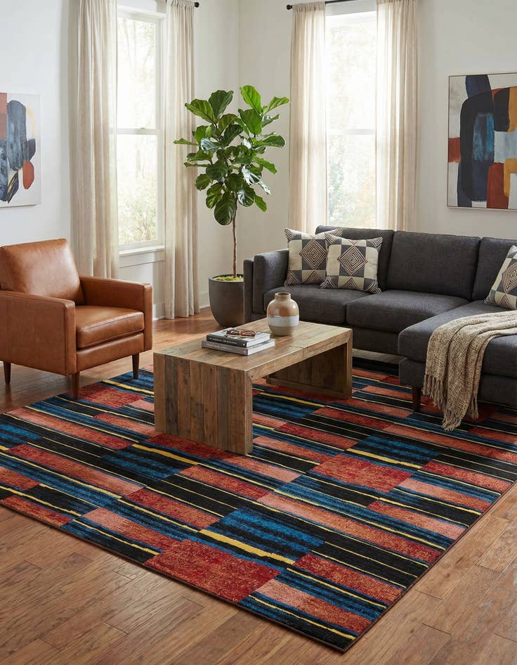 Detail image of  9' x 12'  Washable Modern Indoor / Outdoor Rug