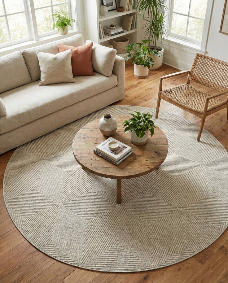 Detail image of 7' 10 x 7' 10 Easy-Clean Sabrina Soto Indoor / Outdoor Round Rug