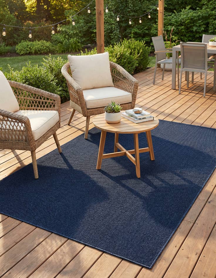 Detail image of  5' 3 x 8'  Washable Solid Indoor / Outdoor Rug