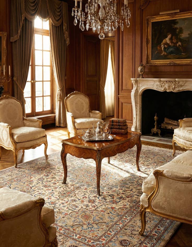 Detail image of 3' 3 x 4' 11 Ghom Silk Rug