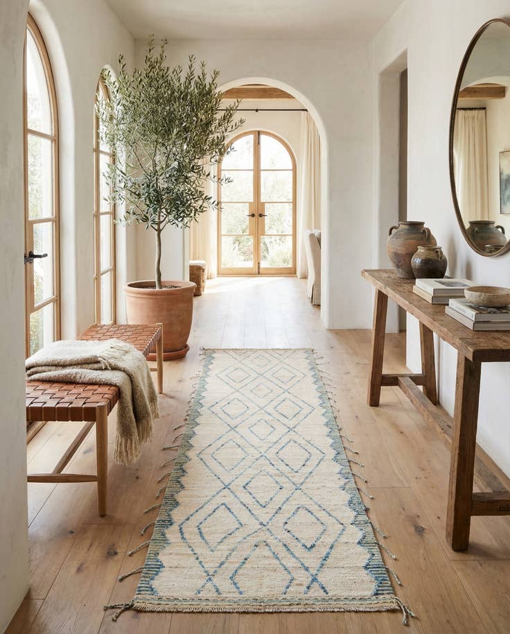 Detail image of 3' 7 x 13' Hand Knotted Moroccan Wool Runner Rug