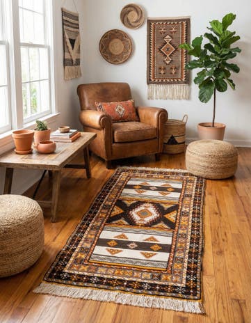 3' 6 x 6' 8 Hand Knotted Moroccan Wool Rug