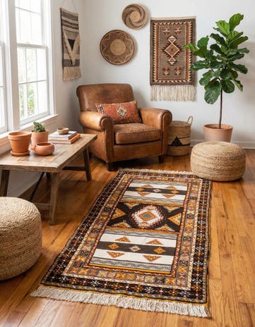3' 6 x 6' 8 Hand Knotted Moroccan Wool Rug