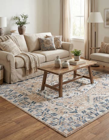 Beige Oxford Square Rug