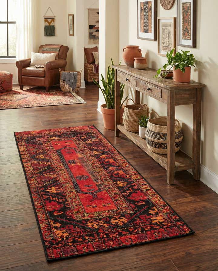 2' x 4' Easy-Clean Tribal Indoor / Outdoor Runner Rug