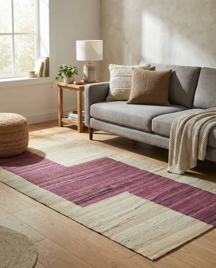 Detail image of 2' 4 x 5' 4 Hand Woven Kilim Modern Wool Runner Rug