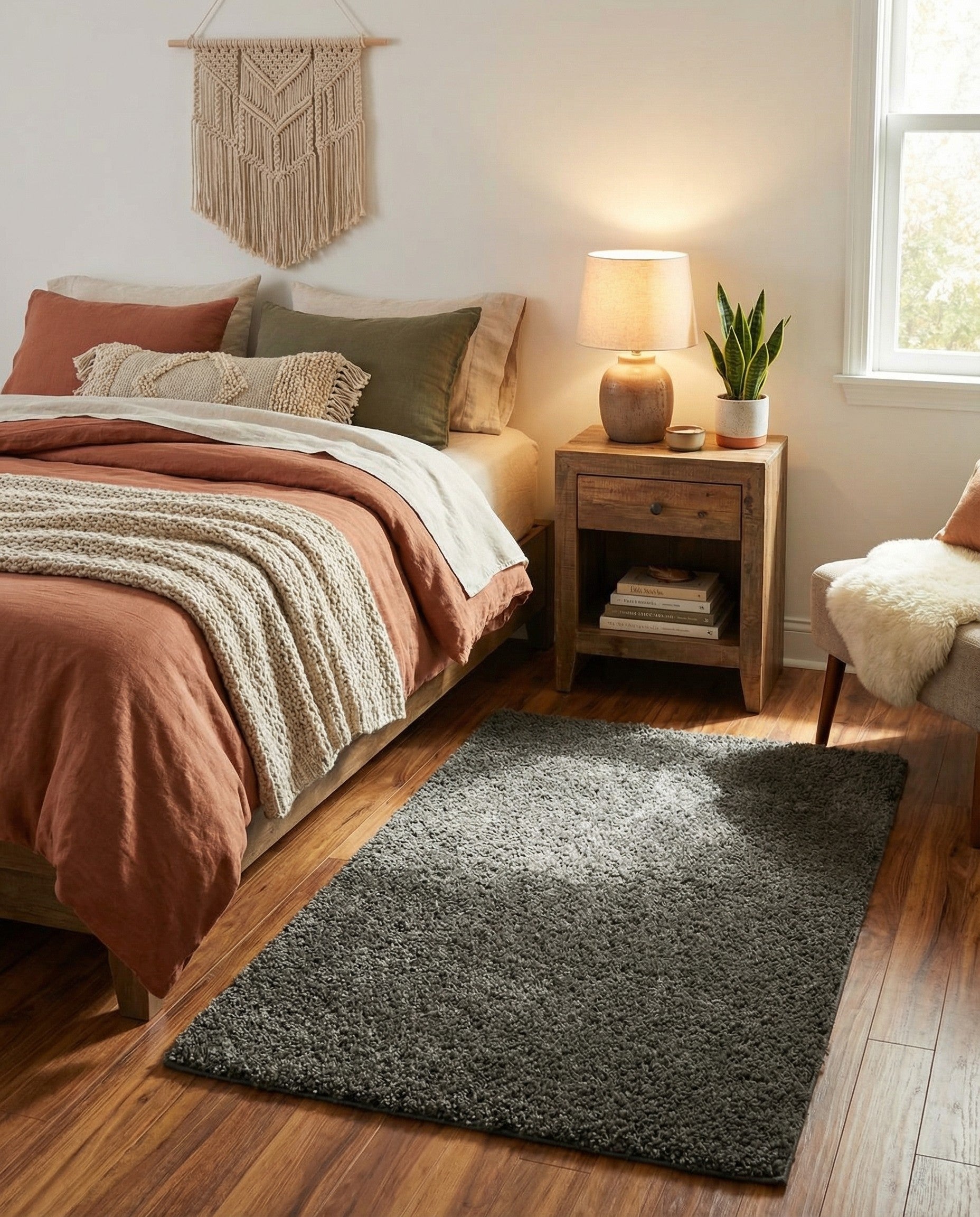  3' 3 x 5' 3 Soft Solid Shag Rug