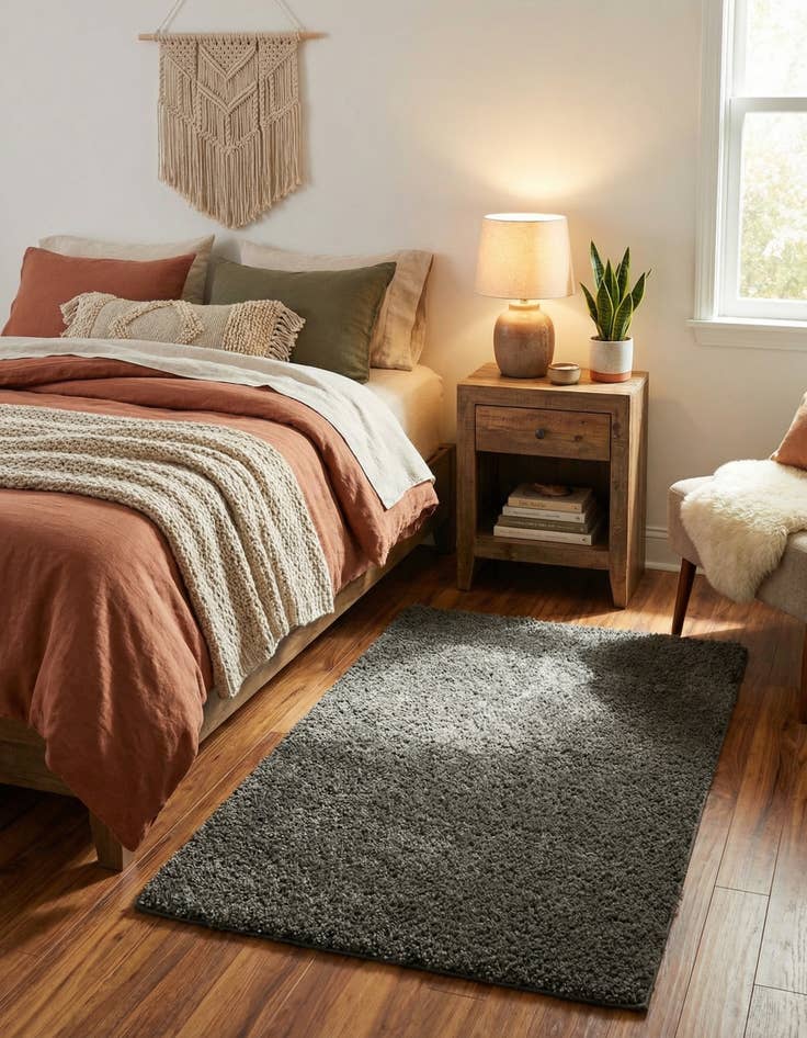 Detail image of 3' 3 x 5' 3 Soft Solid Shag Rug