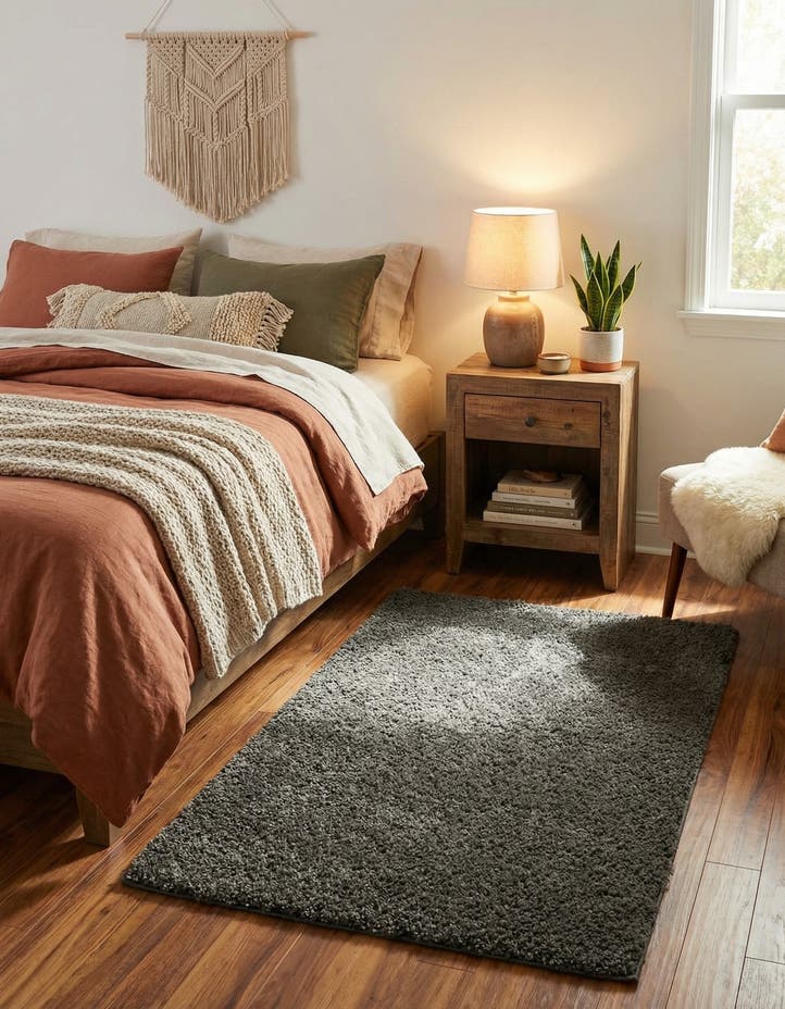 3' 3 x 5' 3 Soft Solid Shag Rug