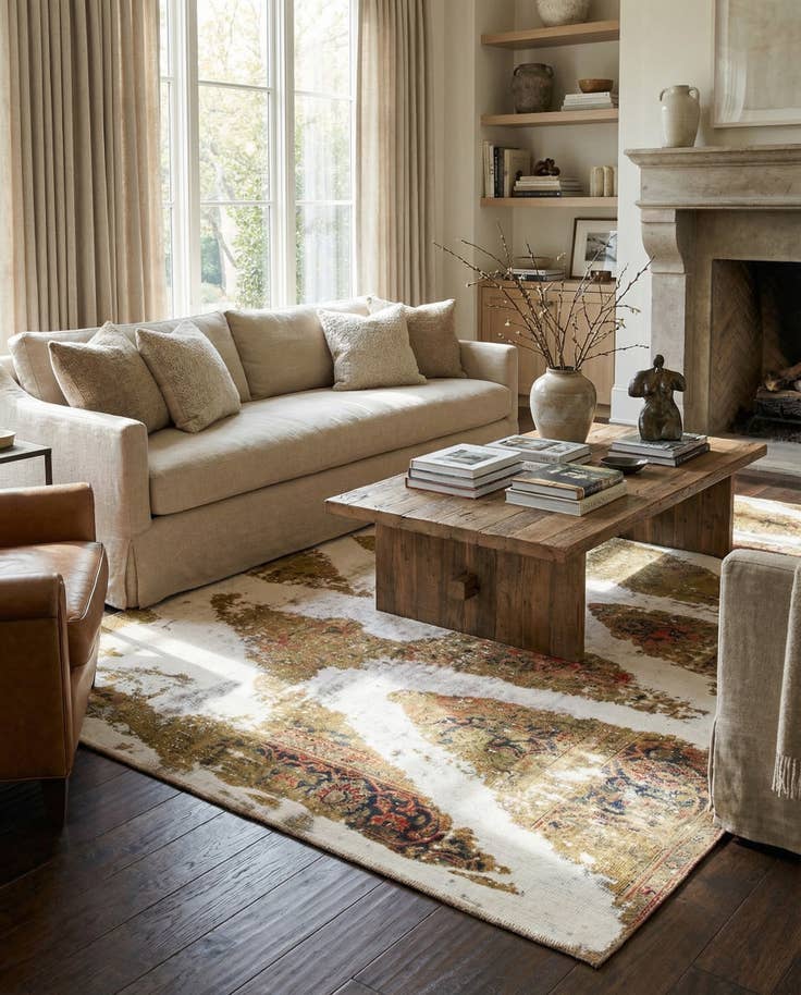 Detail image of 5' 6 x 7' 7 Hand Knotted Ultra Vintage Persian Wool Rug