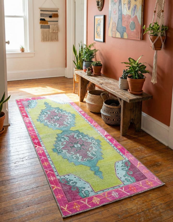 2' x 6' Washable Timeless Runner Rug