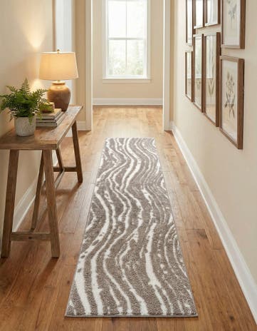 Cloud Gray Sepia Runner Rug