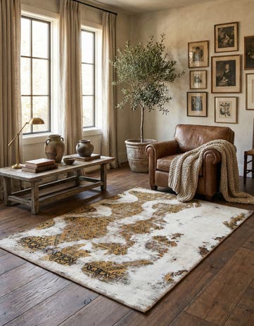 4' x 5' 5 Hand Knotted Ultra Vintage Persian Wool Rug