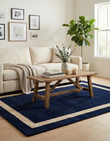4' 1 x 6' 1 Jill Zarin Border Wool Rug