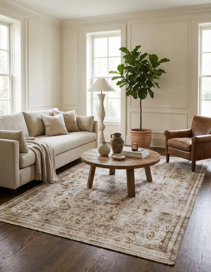 Detail image of 5' 4 x 8' 10  Hand Knotted Ultra Vintage Persian Wool Rug