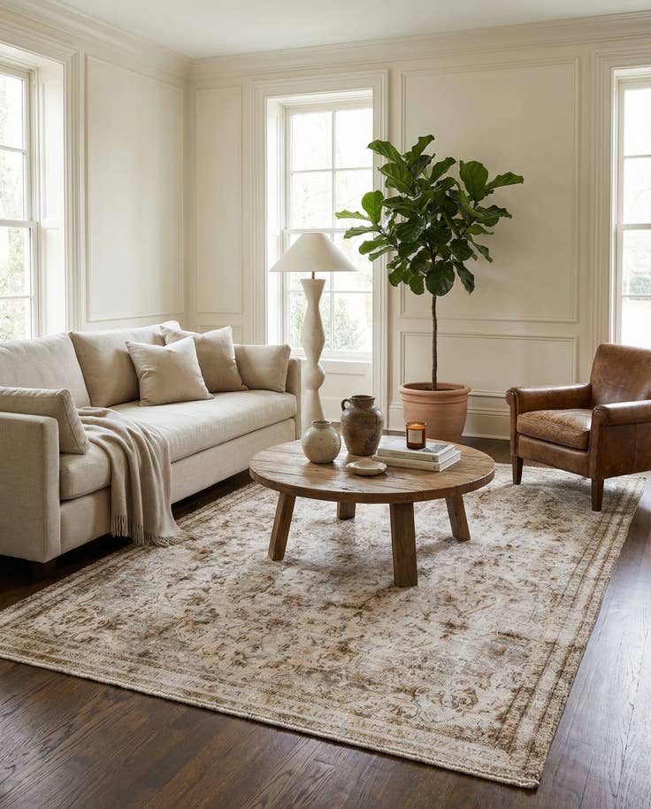 Detail image of 5' 4 x 8' 10 Hand Knotted Ultra Vintage Persian Wool Rug