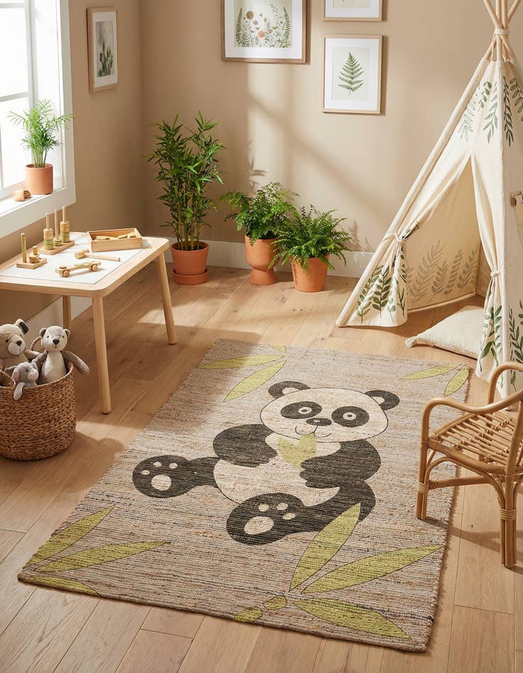 Detail image of  4' 1 x 6' 3 Chenille Jute Rug