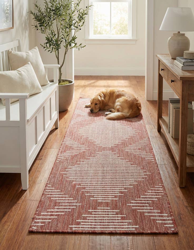 Detail image of  2' x 6'  Washable Modern Indoor / Outdoor Runner Rug