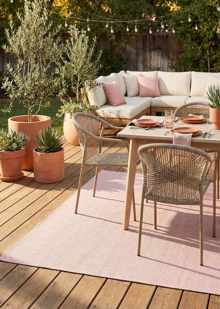 7' 10 x 10' Easy-Clean Solid Indoor / Outdoor Rug