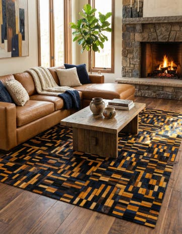 4' 11 x 7' 11 Cowhide - Patchwork Rug