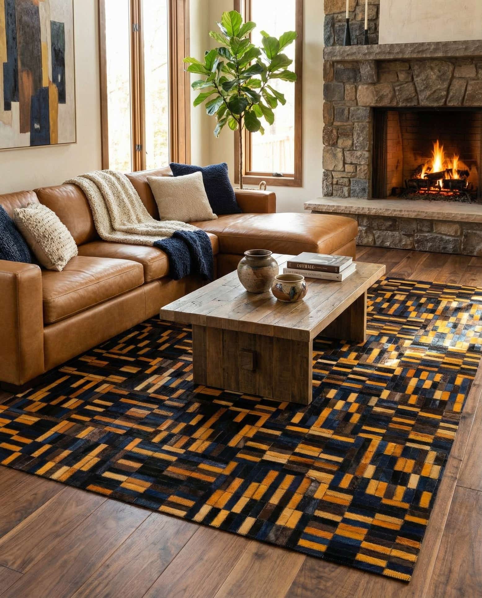 4' 11 x 7' 11 Cowhide - Patchwork Rug