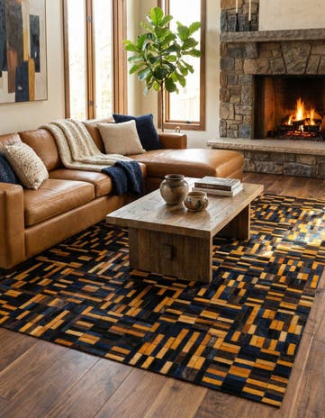 4' 11 x 7' 11 Cowhide - Patchwork Rug