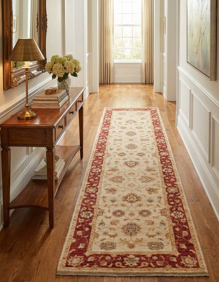Detail image of 2' 9 x 10' 1 Hand Knotted Peshawar Ziegler Runner Rug