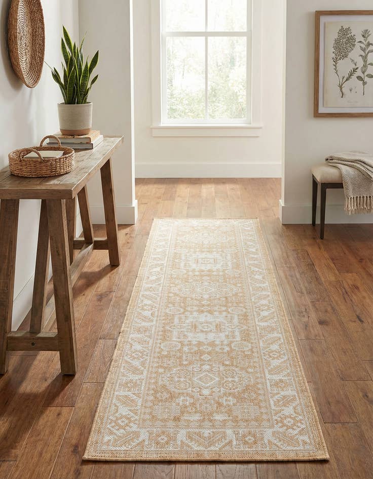 Detail image of 2' x 8'  Washable Aztec Indoor / Outdoor Runner Rug