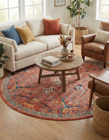Brick Red Lola Round Rug