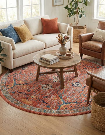 Brick Red Lola Round Rug