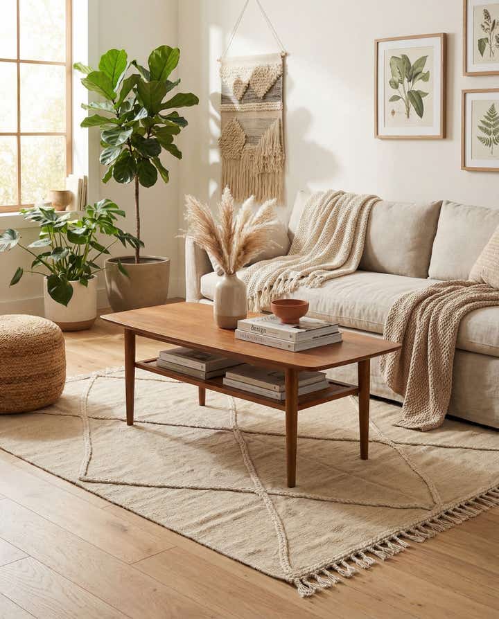 5' x 6' 4 Hand Knotted Moroccan Wool Rug