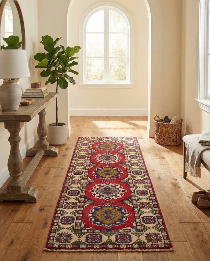 Detail image of 2' x 5' 10 Hand Knotted Kazak Runner Rug