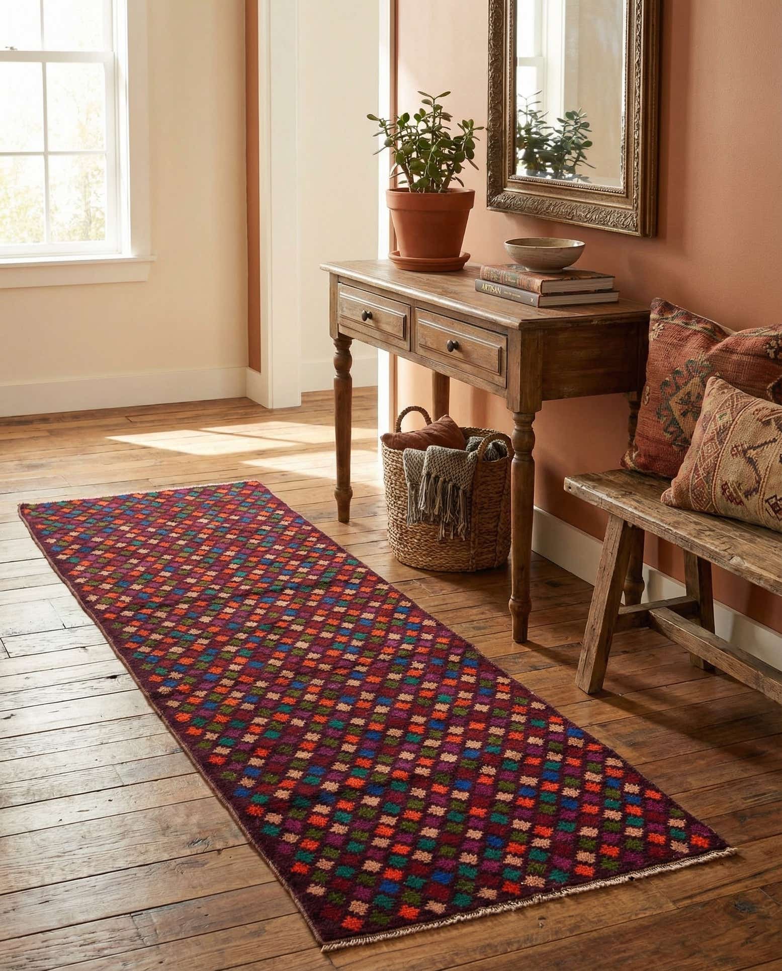 2' 9 x 9' 3 Hand Knotted Balouch Wool Runner Rug