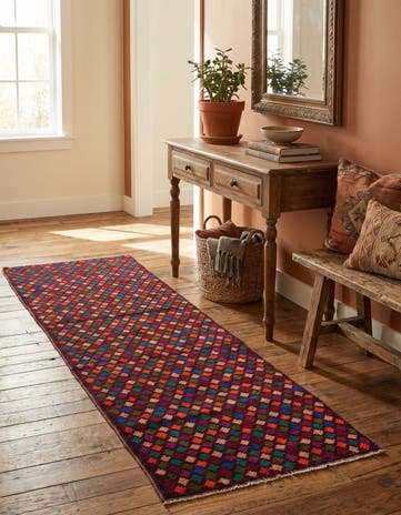 2' 9 x 9' 3 Hand Knotted Balouch Wool Runner Rug