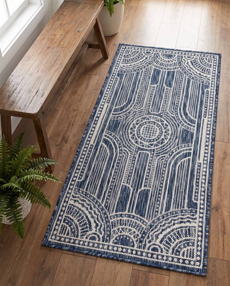 Detail image of 2' x 4' Easy-Clean Traditional Indoor / Outdoor Runner Rug