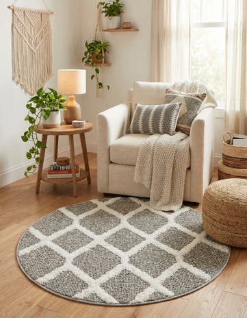 3' 3 x 3' 3 Boho Round Rug