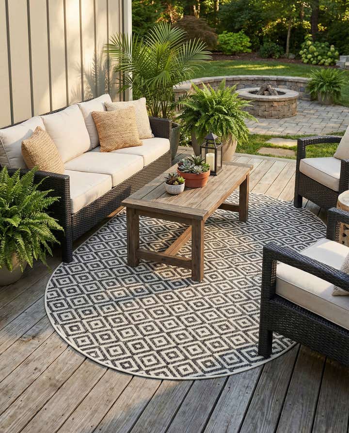 5' 3 x 8' Easy-Clean Jill Zarin Costa Rica Indoor / Outdoor Oval Rug