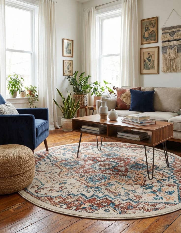 Detail image of 5' 3 x 5' 3 Stockholm Round Rug