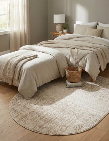 Ivory Gemstone Oval Rug
