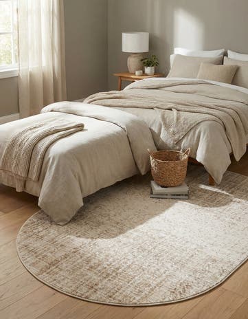 Ivory Gemstone Oval Rug