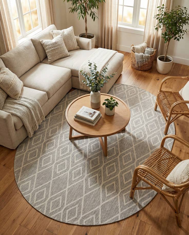 Detail image of 7' 10 x 10' Easy-Clean Jill Zarin Turks and Caicos Indoor / Outdoor Oval Rug