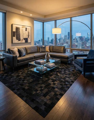 5' 3 x 8' 1 Cowhide - Patchwork Rug