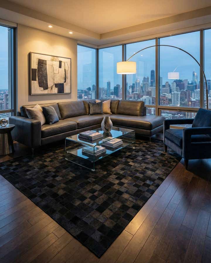 5' 3 x 8' 1 Cowhide - Patchwork Rug