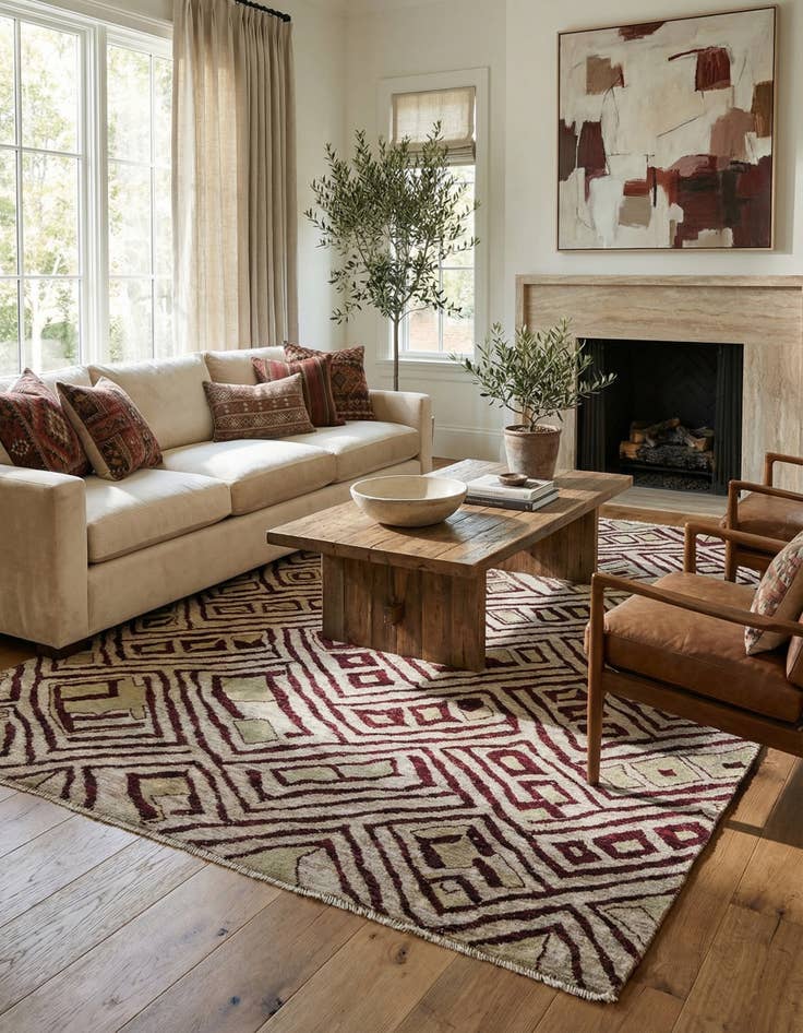 Detail image of  7' 9 x 10' 1  Hand Knotted Darya Wool Rug