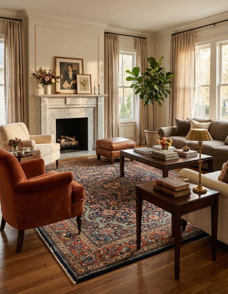 Detail image of 4' 7 x 6' 7 Ghiassabad Rug