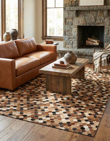 5' 1 x 7' 11 Cowhide Stocks Rug