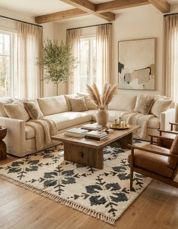 5' 9 x 8' Hand Knotted Moroccan Wool Rug