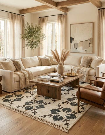5' 9 x 8' Hand Knotted Moroccan Wool Rug